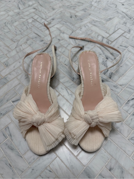 Loeffler Randall Shoes - Loeffler Randall Knotted Pleat Bow Slingback Sandals in Cream
